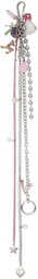 Marland Backus Silver & Pink Chain Keychain