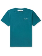 Off-White - Slim-Fit Logo-Appliquéd Cotton-Jersey T-Shirt - Blue