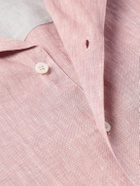 Brunello Cucinelli - Camp-Collar Linen Shirt - Pink