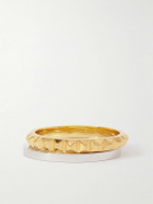 Jam Homemade - Set of Two Silver and Gold-Plated Diamond Rings - Gold