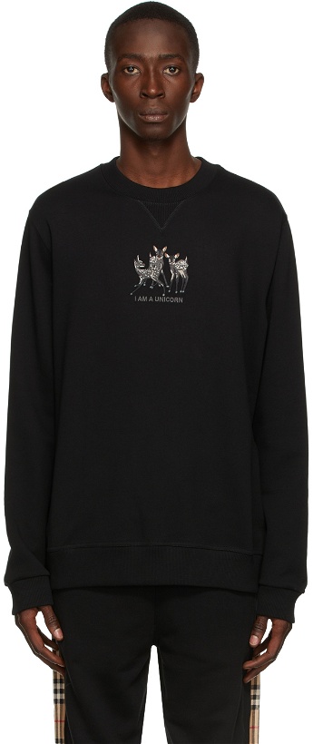 Photo: Burberry Black Embroidered Deer Sweatshirt