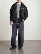 Gallery Dept. - 90's Logo-Print Cotton-Jersey Zip-Up Hoodie - Black