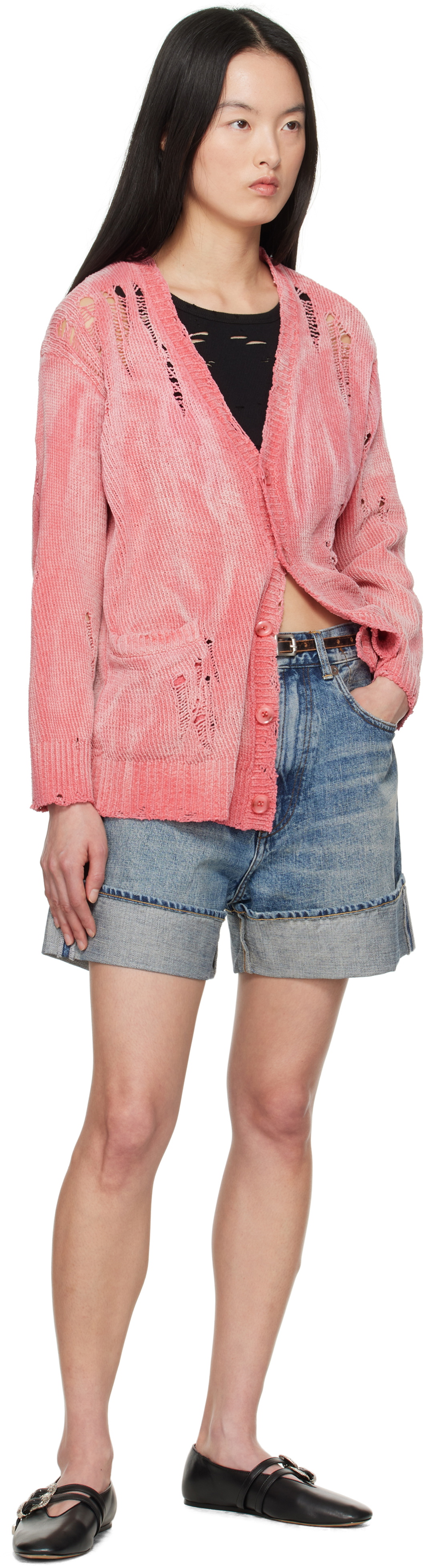 R13 Blue Nina Denim Shorts