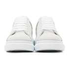 Alexander McQueen White and Grey Suede Paneled Oversized Sneakers