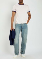 A.P.C. Jules Logo Cotton and Linen-blend T-shirt White