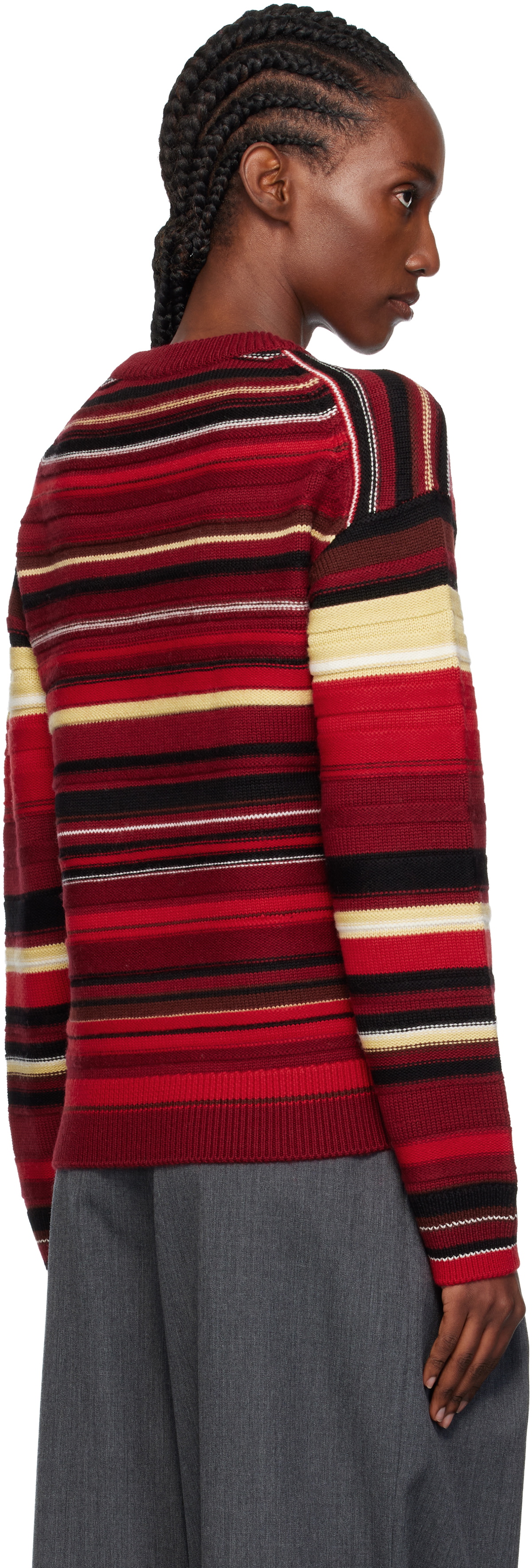 JW Anderson Red Multi Stripe Sweater