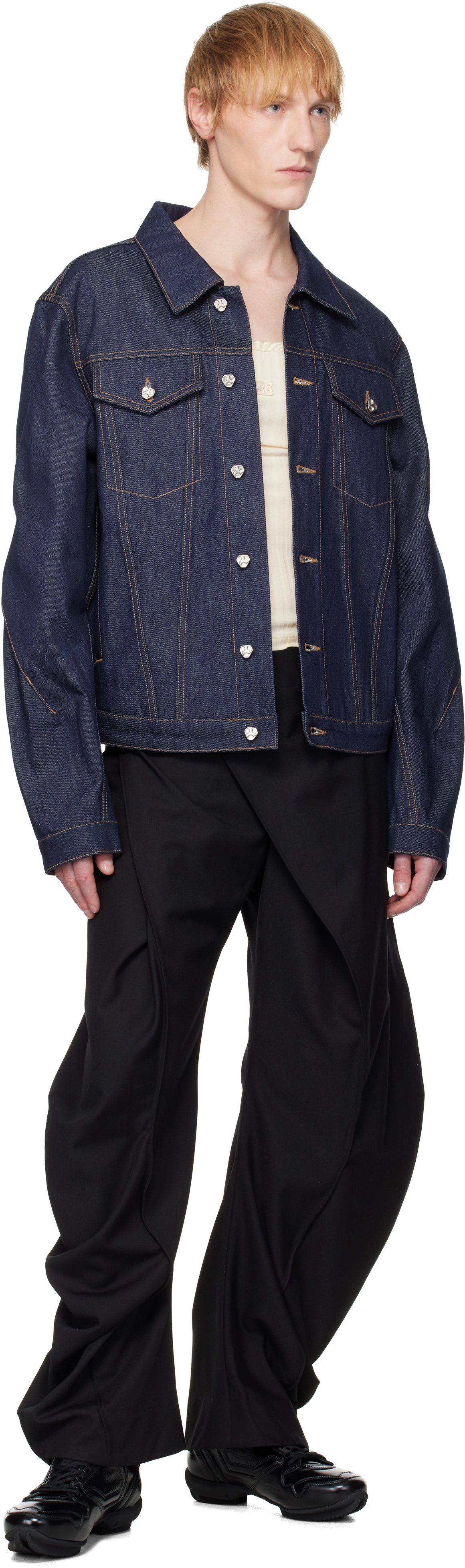 CMMAWEAR SSENSE Exclusive Navy Raw Denim Jacket