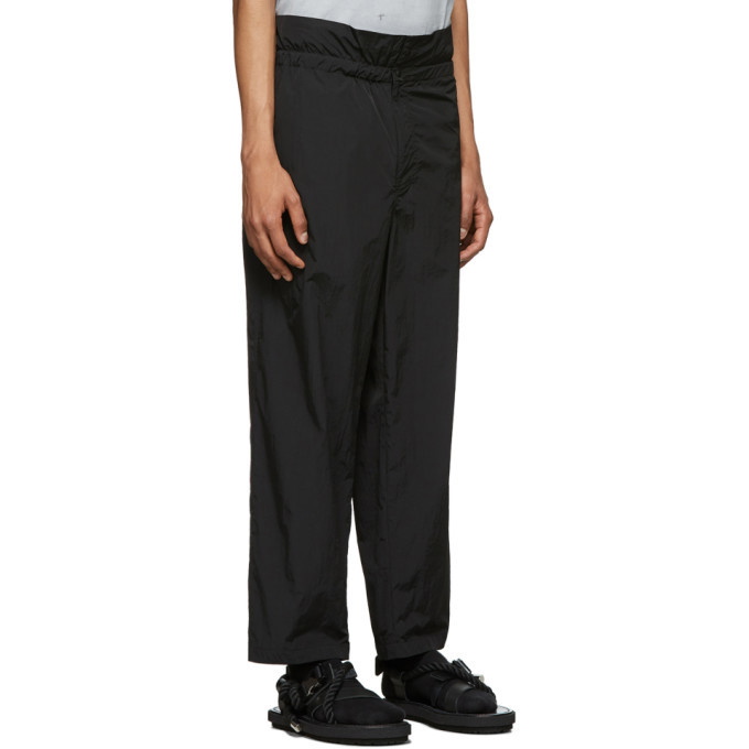 Sasquatchfabrix. Black Nylon Trousers Sasquatchfabrix