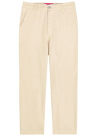 The Elder Statesman Pashmina Norm Wool and Cashmere-blend Trousers Off White