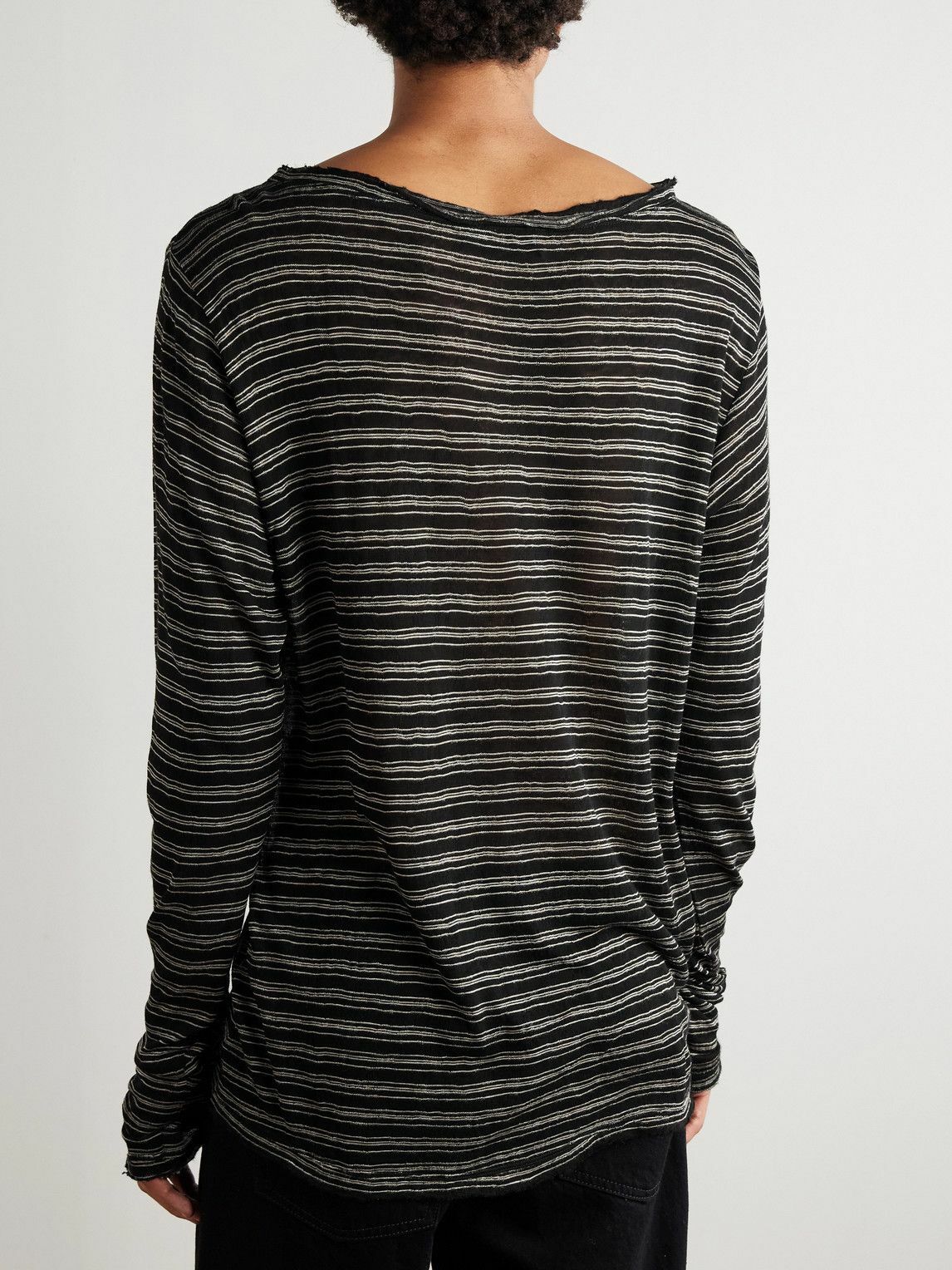 424 - Striped Jersey T-shirt - Black