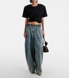 Magda Butrym Cropped cotton-blend T-shirt