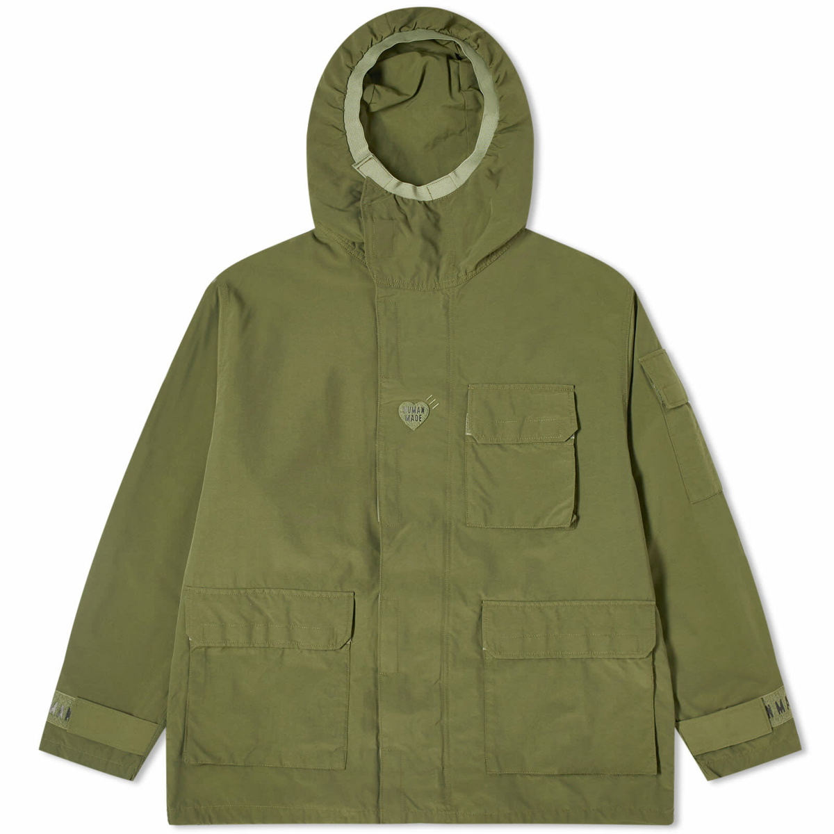 Human Made Men's Anorak Parka Jacket in Olive Drab Human Made