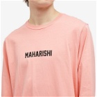 Maharishi Men's Long Sleeve Woodblock Dragon T-Shirt in Pink