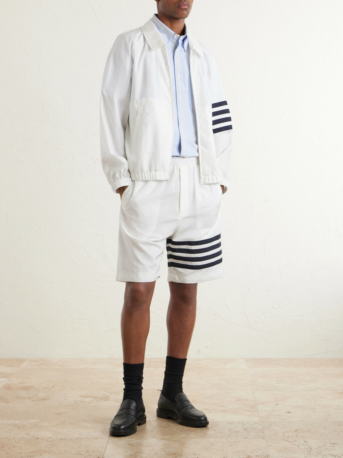 Thom Browne - Striped Ripstop Track Jacket - White