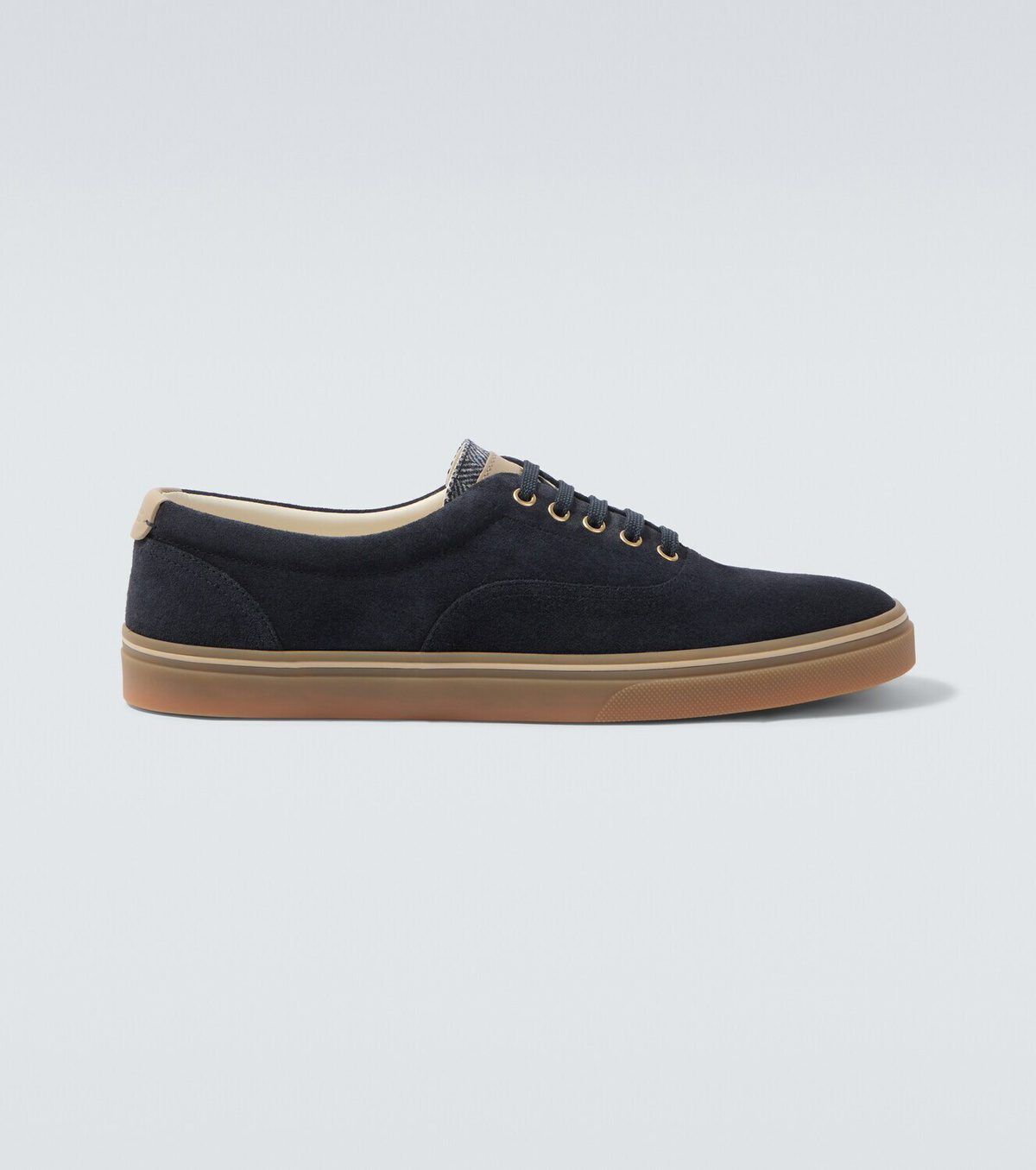 Brunello Cucinelli Leather-trimmed suede sneakers