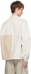 Axel Arigato Off-White & Beige Block Denim Shirt