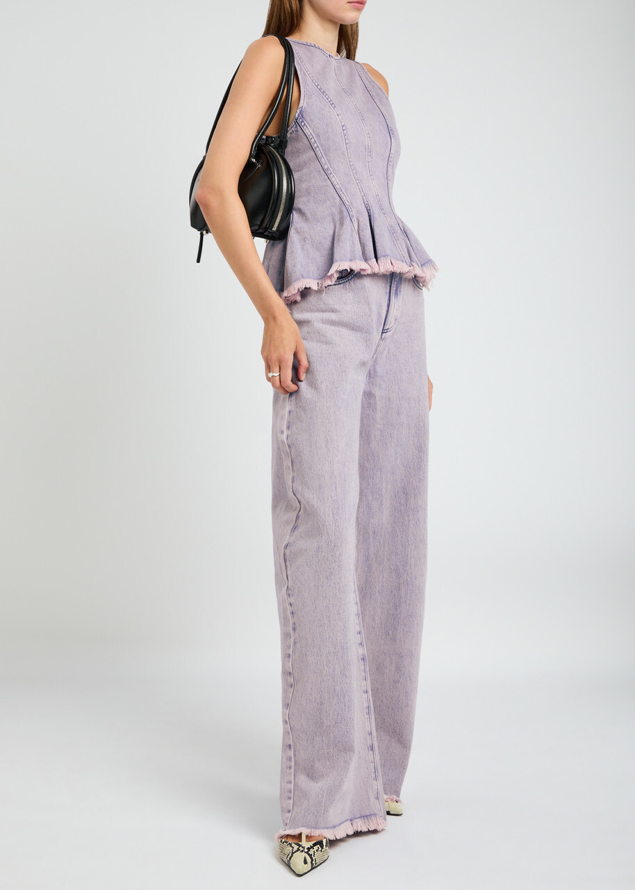 Marques' Almeida Fray-trimmed Wide-leg Jeans Lilac