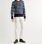 OFFICINE GÉNÉRALE - Marco Striped Virgin Wool-Blend Sweater - Blue