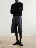 424 - Straight-Leg Leather Shorts - Black