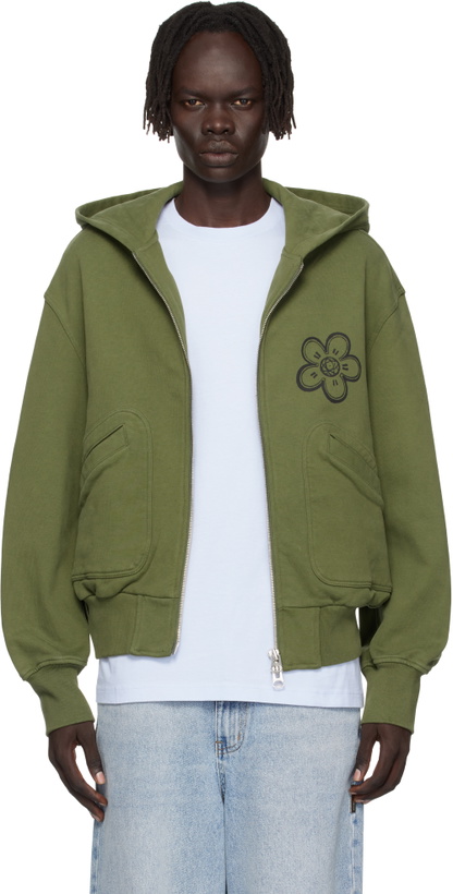 Photo: Kenzo Khaki Kenzo Paris Futura 2000 Edition Boxy Full-Zip Hoodie
