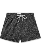 Atalaye - Madja Mid-Length Printed Recycled Swim Shorts - Black