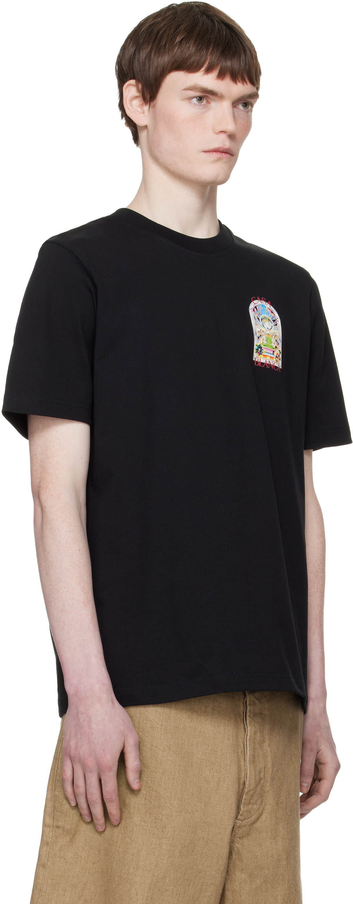Casablanca Black Tennis Landscape Short Sleeve T‑shirt