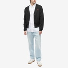 AMI Paris Men's Small A Heart Cardigan in Black