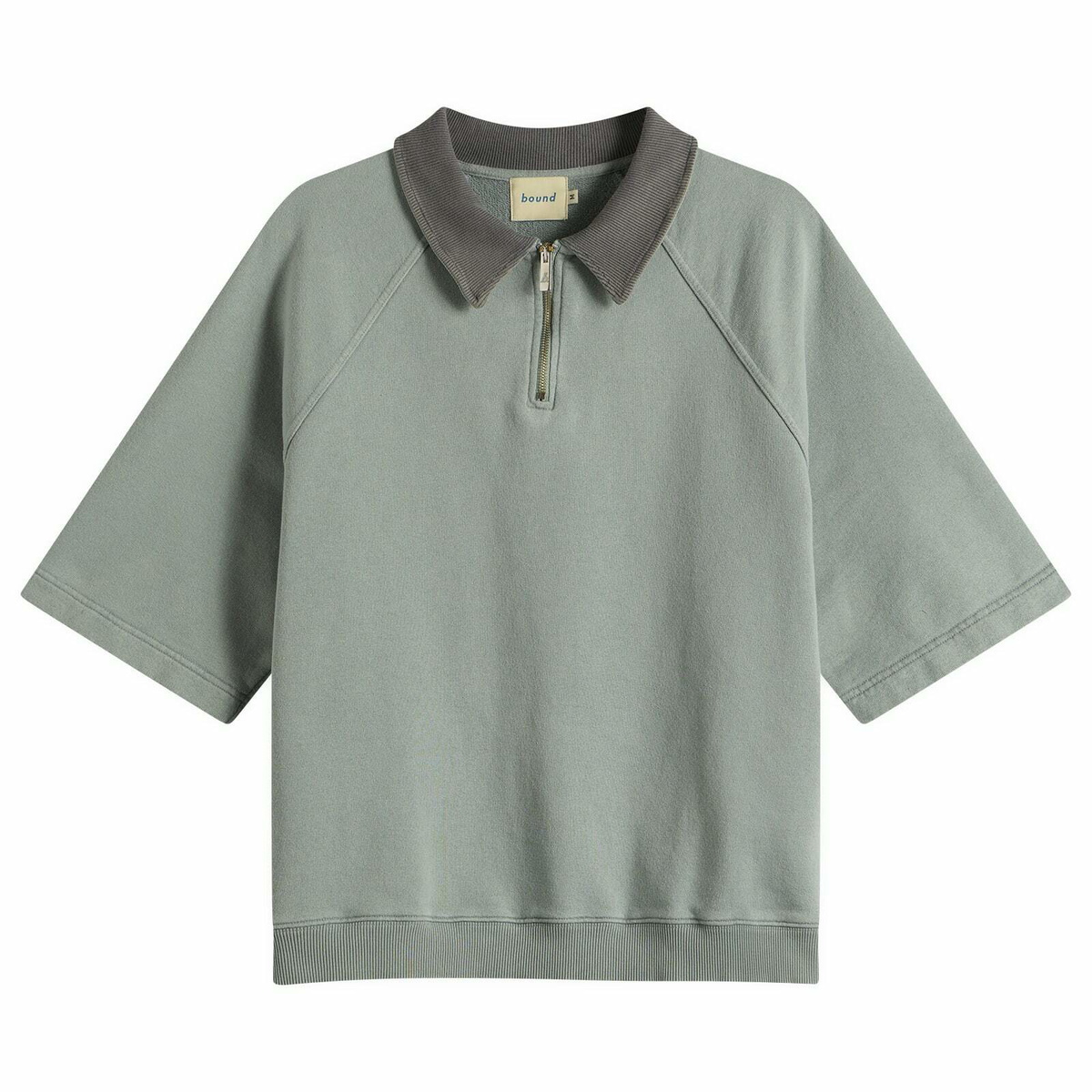 Bound Men's Snow Wash Jersey Half Zip Polo in Light Blue