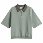 Bound Men's Snow Wash Jersey Half Zip Polo in Light Blue