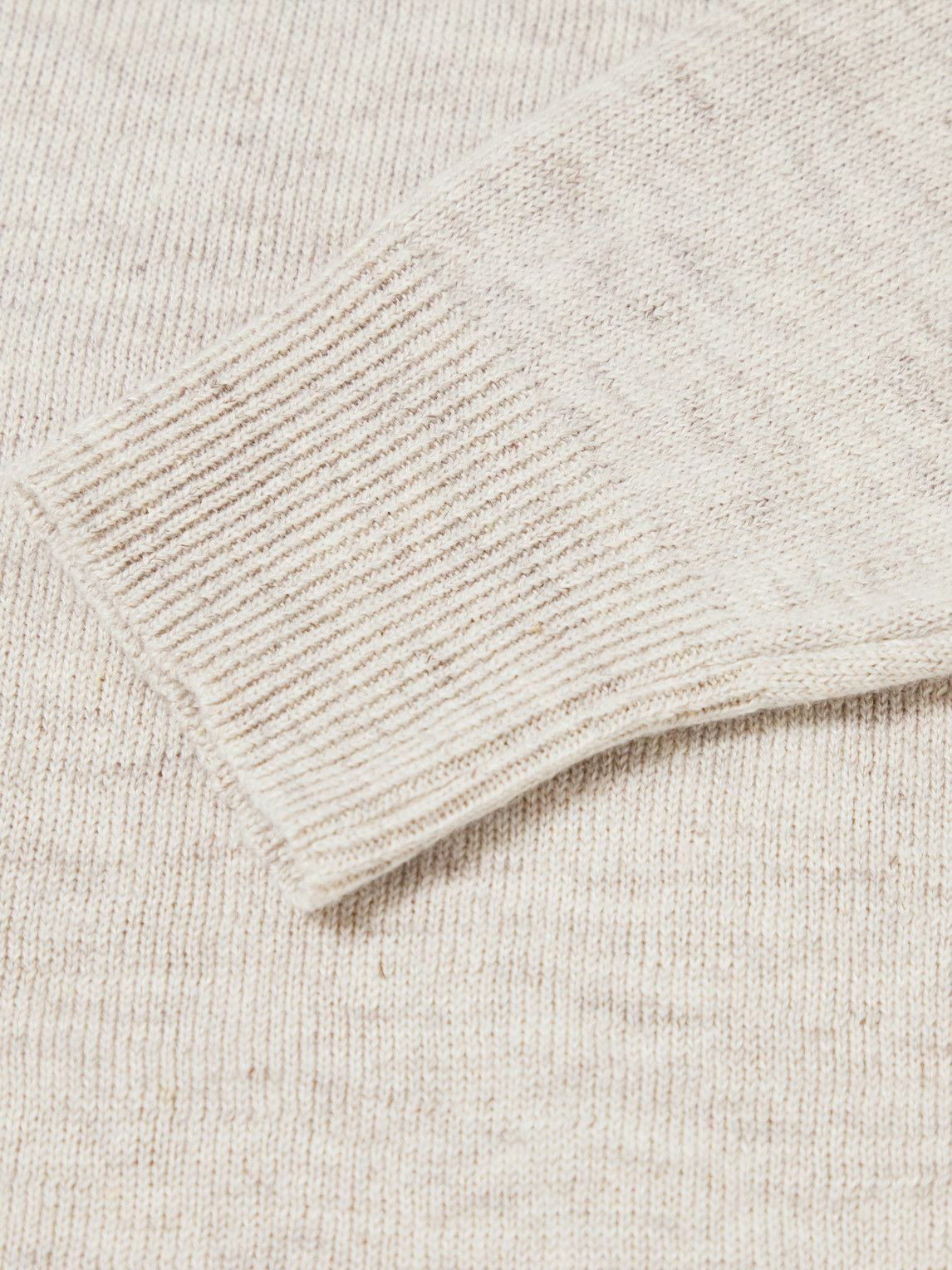 De Bonne Facture - Organic Cotton and Linen-Blend Sweater - Neutrals De ...