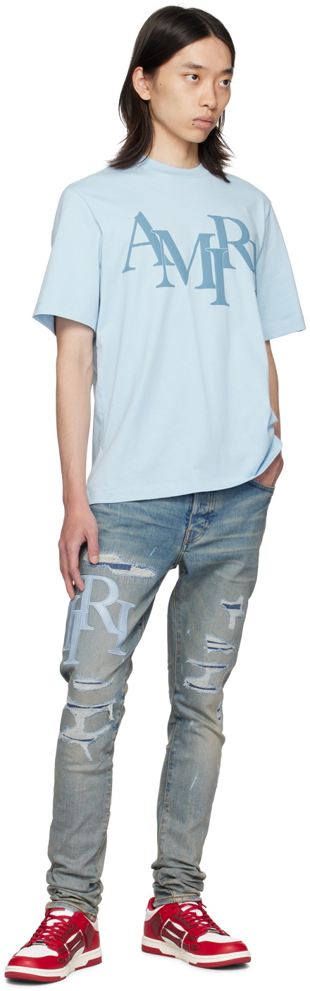 AMIRI Blue Amiri Staggered T-Shirt Amiri