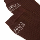 MM6 Maison Margiela Women's Long Logo Socks in Coffee Brown