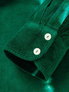 The Elder Statesman - Tie-Dyed Cotton and Cashmere-Blend Corduroy Shirt - Green