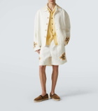 Commas Floral linen and cotton bouclé jacket