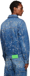 Off-White Blue Paint Splatter Denim Jacket