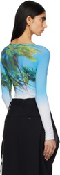 MM6 Maison Margiela Blue Archive Print Bodysuit