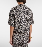 Asceno Lincoln printed cropped silk twill shirt