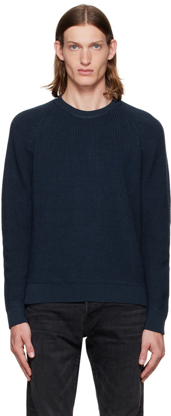 Photo: TOM FORD Navy Ribbed Sweater