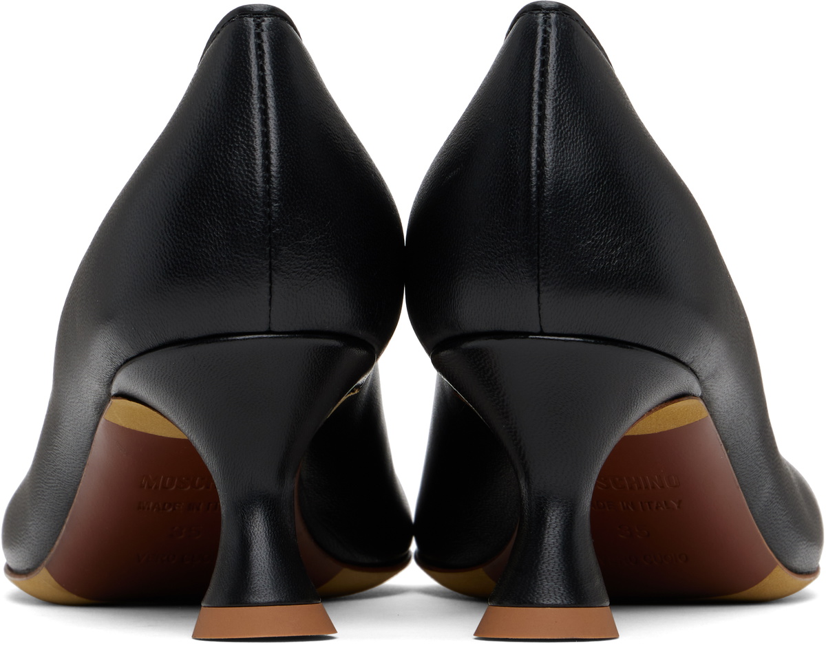 Moschino Black Duck Leather Heels