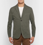 Aspesi - Grey-Green Slim-Fit Unstructured Cotton-Poplin Blazer - Men - Gray green