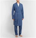 Oliver Spencer Loungewear - Medway Striped Organic Cotton Pyjama Trousers - Blue