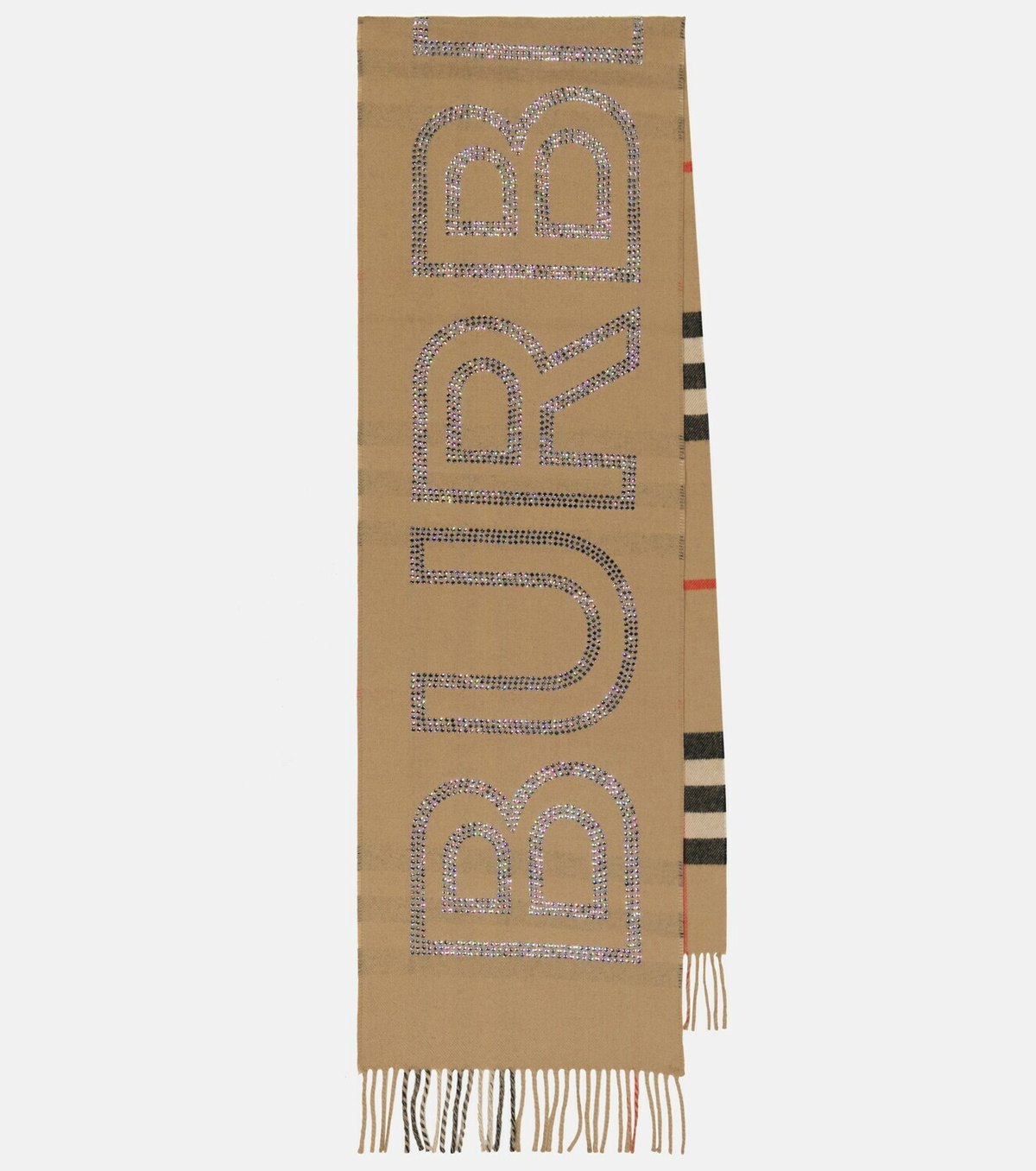 Burberry - Embellished reversible cashmere scarf