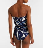 Cala de la Cruz Printed strapless swimsuit