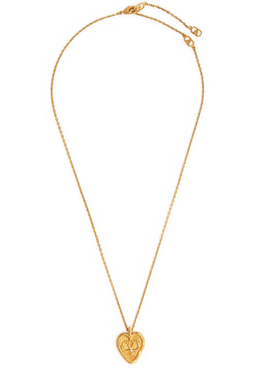 Valentino Fil Perdu Heart Pendant Necklace - Brass - One Size