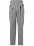 Rubinacci - Manny Straight-Leg Pleated Wool-Flannel Trousers - Gray