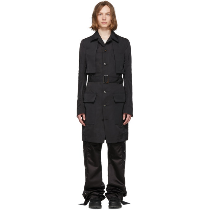 Photo: Rick Owens Black Narrow Trench Cape Coat