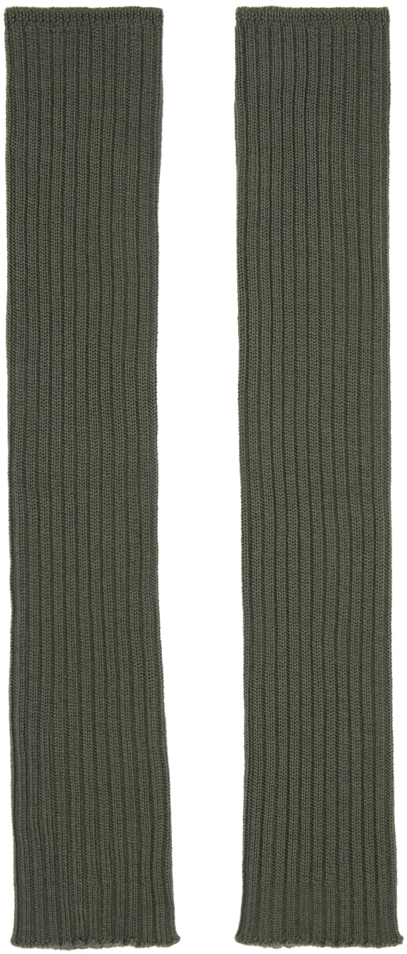 Rick Owens Green Cashmere Arm Warmers Rick Owens