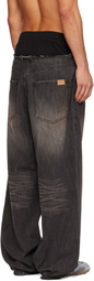 We11done Black Layered Jeans