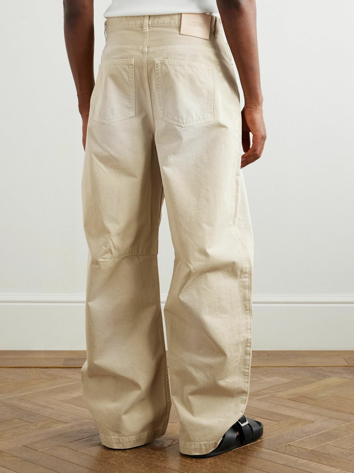 LOEWE - Paula's Ibiza Barrel-Leg Cotton-Twill Trousers - Neutrals
