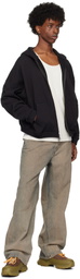 John Elliott Black Frances Full Zip Hoodie